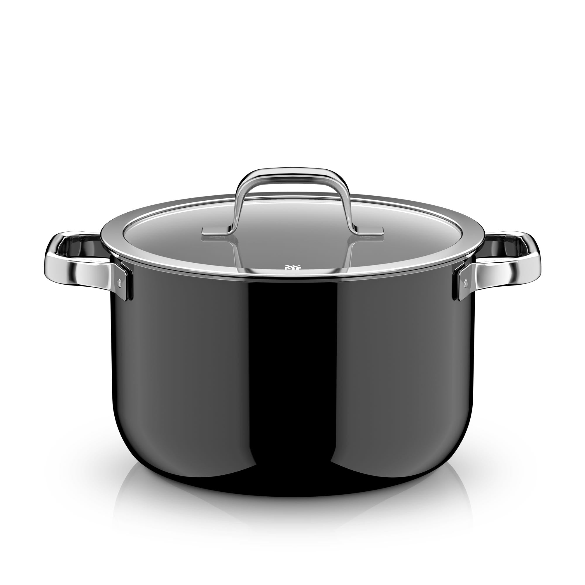 Grytesett 4-delt Fusiontec Mineral Pro black induksjon - WMF glasslokk nærbilde