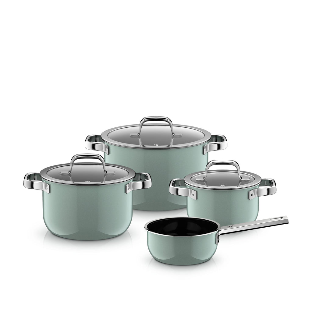 Grytesett 4-delt Fusiontec Mineral Pro eucalyptus haze induksjon - WMF forfra