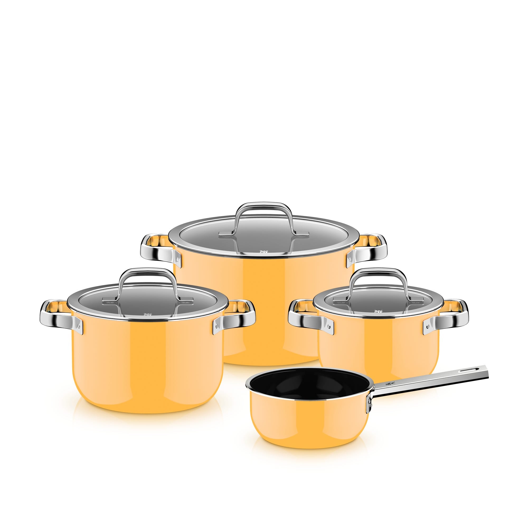 Grytesett 4-delt Fusiontec Mineral Pro mango yellow induksjon - WMF forfra