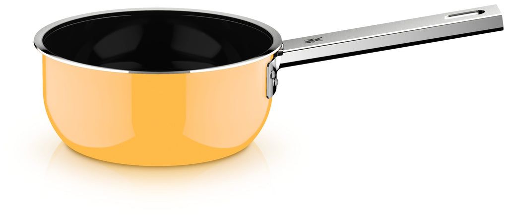 Grytesett 4-delt Fusiontec Mineral Pro mango yellow induksjon - WMF montert på komfyr