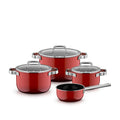 Grytesett 4-delt Fusiontec Mineral Pro passion red induksjon WMF forfra