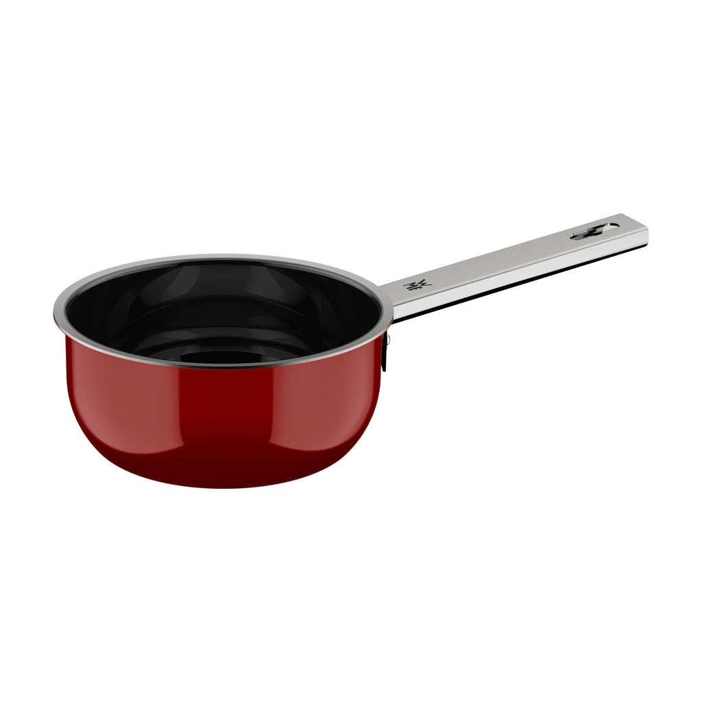 Grytesett 4-delt Fusiontec Mineral Pro passion red induksjon WMF montert på komfyr