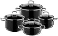 Grytesett 4-delt Silargan® Elegance svart induksjon forfra