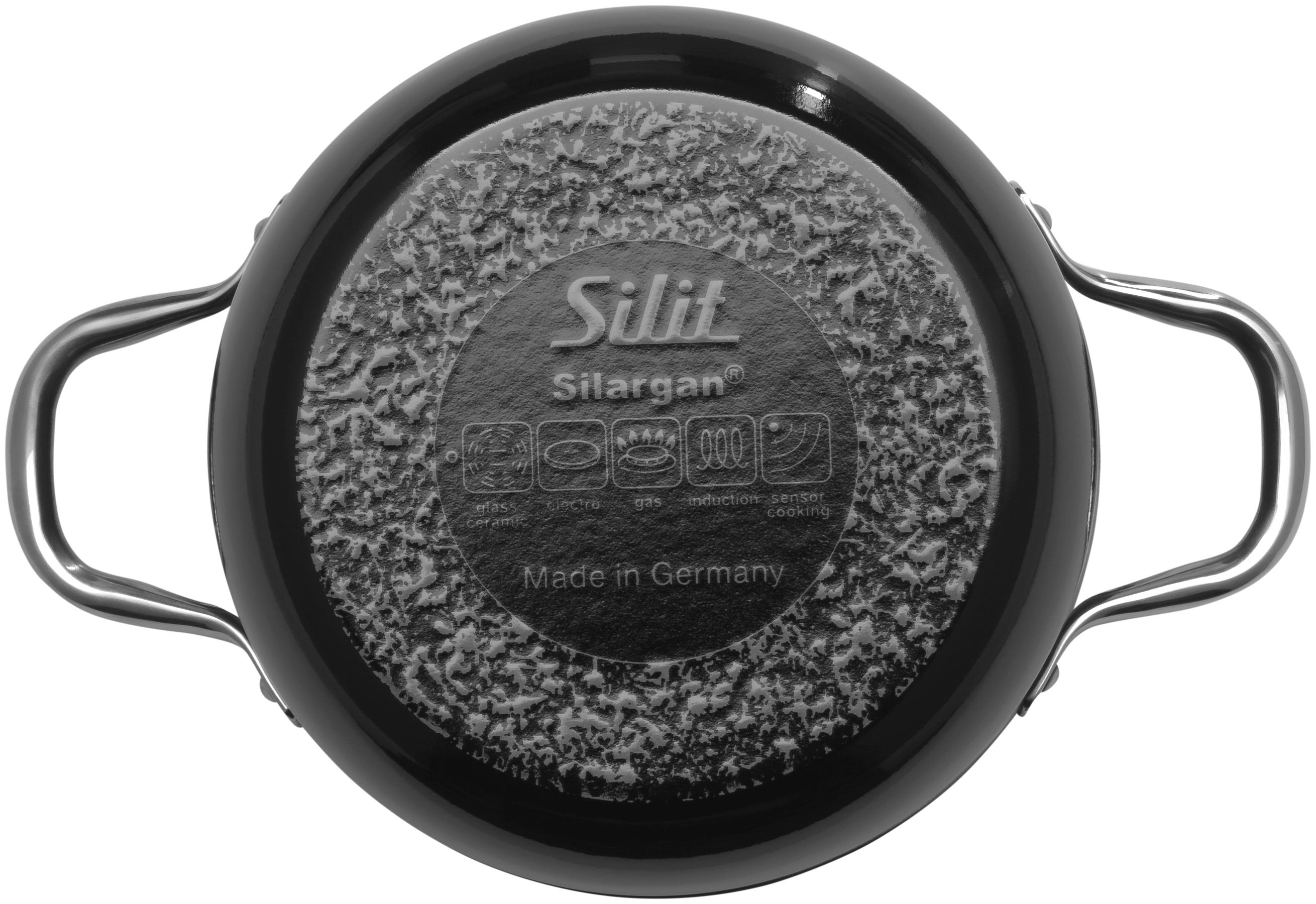 Grytesett 4-delt Silargan® Elegance svart induksjon med logo