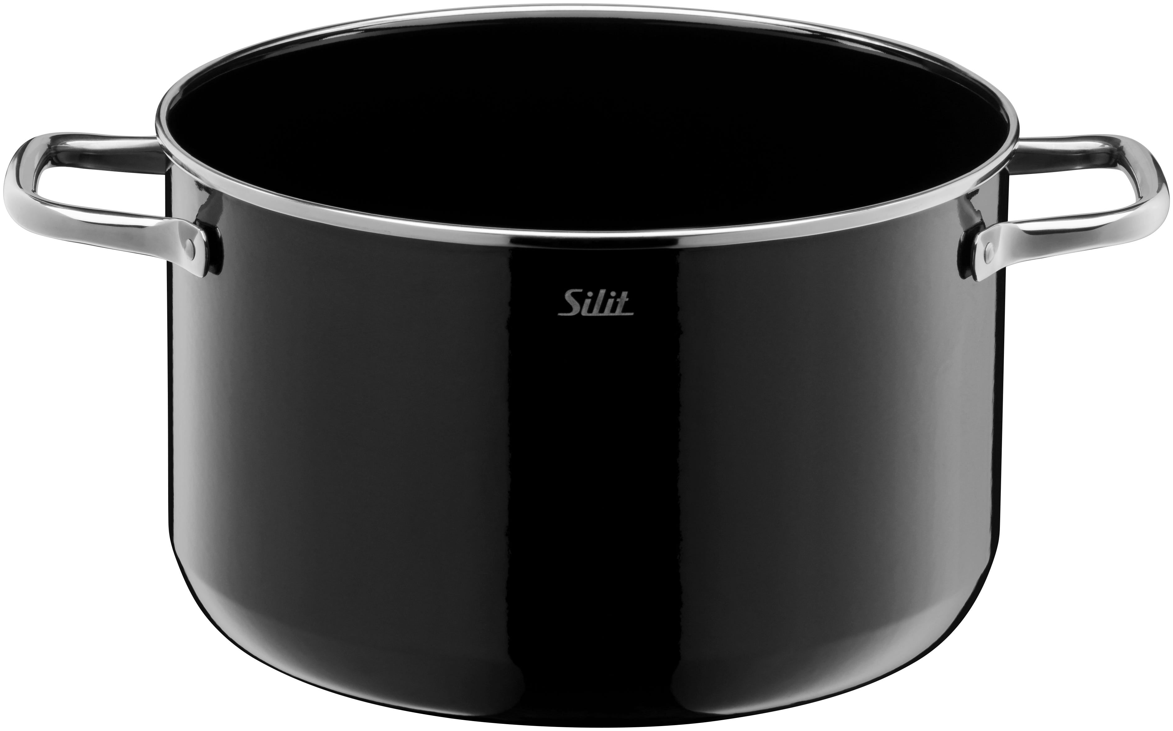 Grytesett 4-delt Silargan® Elegance svart induksjon sett fra siden