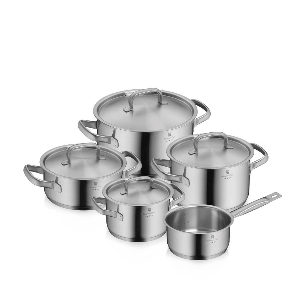 Grytesett 5-delt Gourmet Plus rustfritt stål induksjon forfra