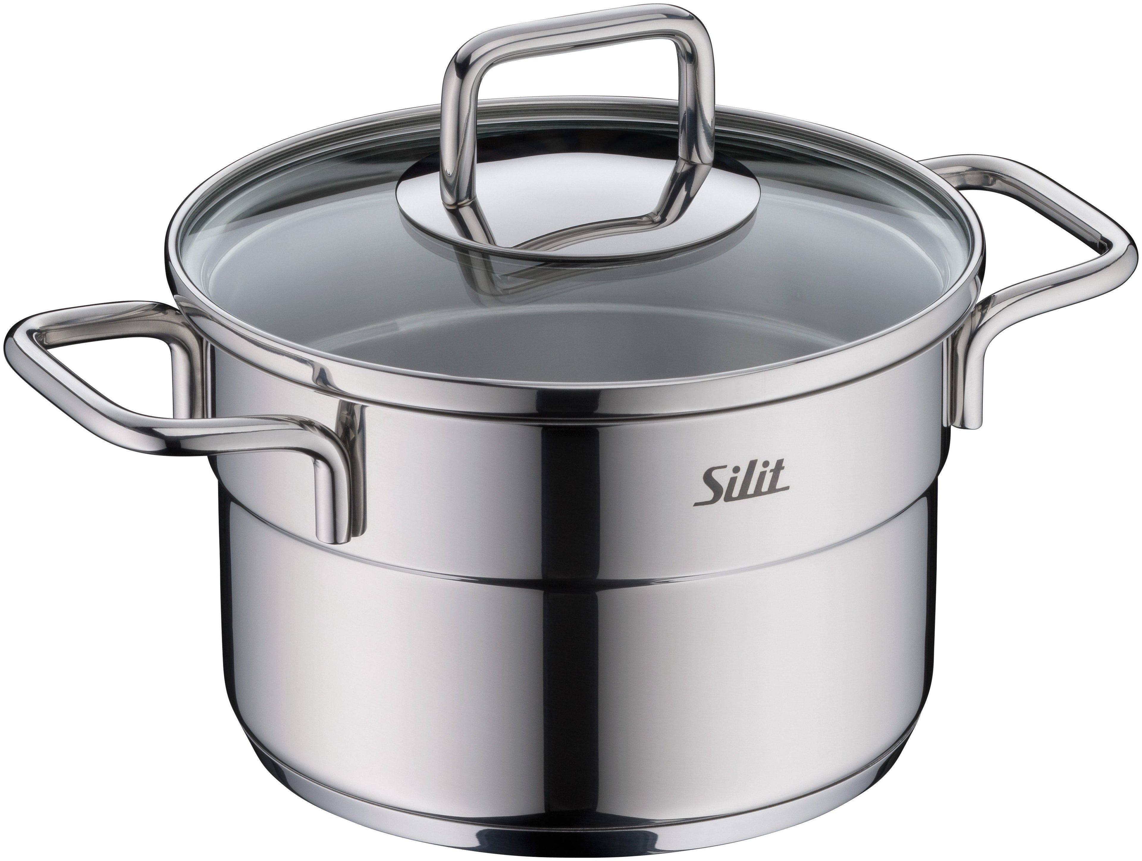 Detalj av glasslokk på Grytesett mini 4-delt Extra Cook rustfritt stål induksjon - Silit