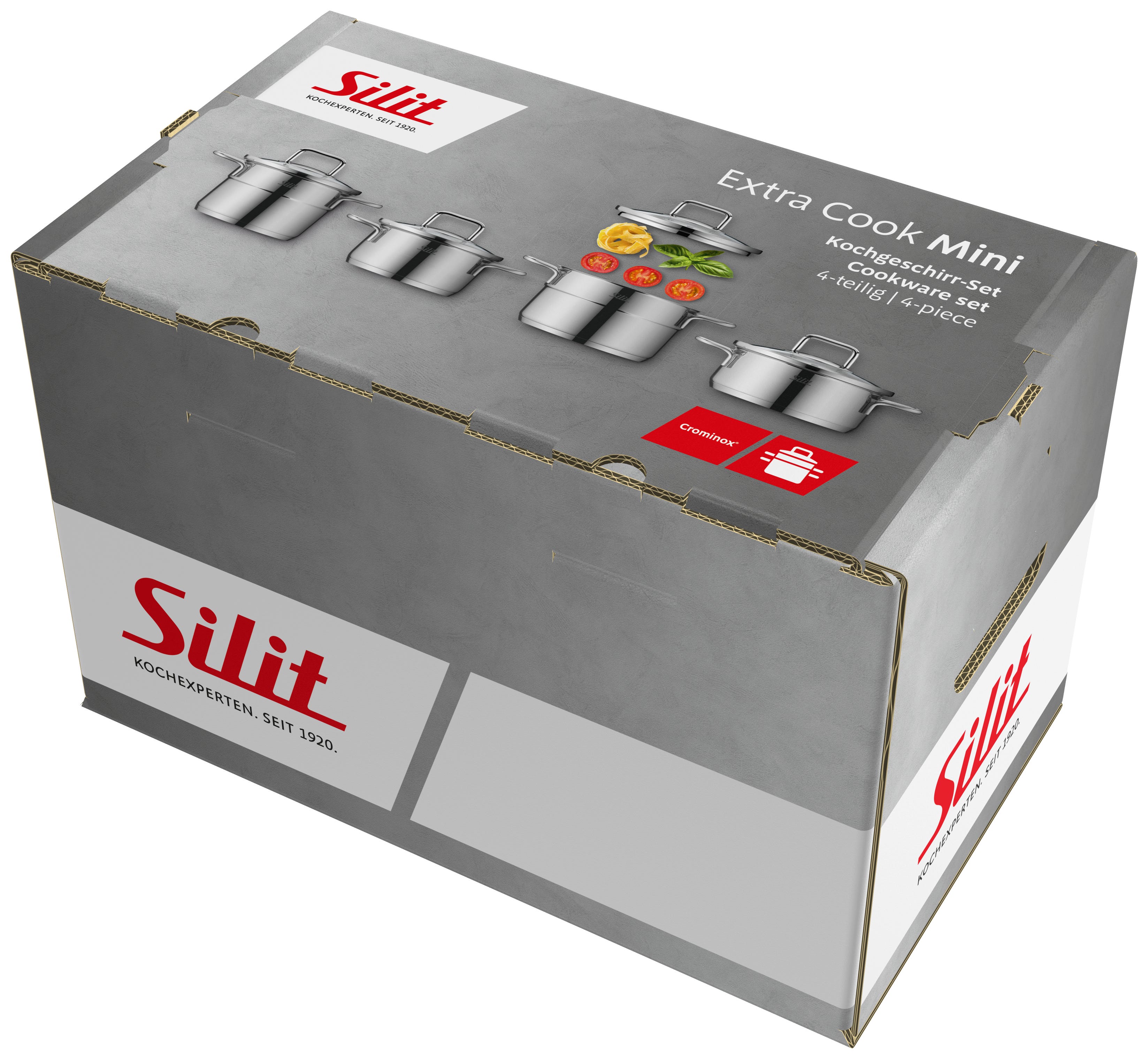 Oversikt over Grytesett mini 4-delt Extra Cook rustfritt stål induksjon - Silit