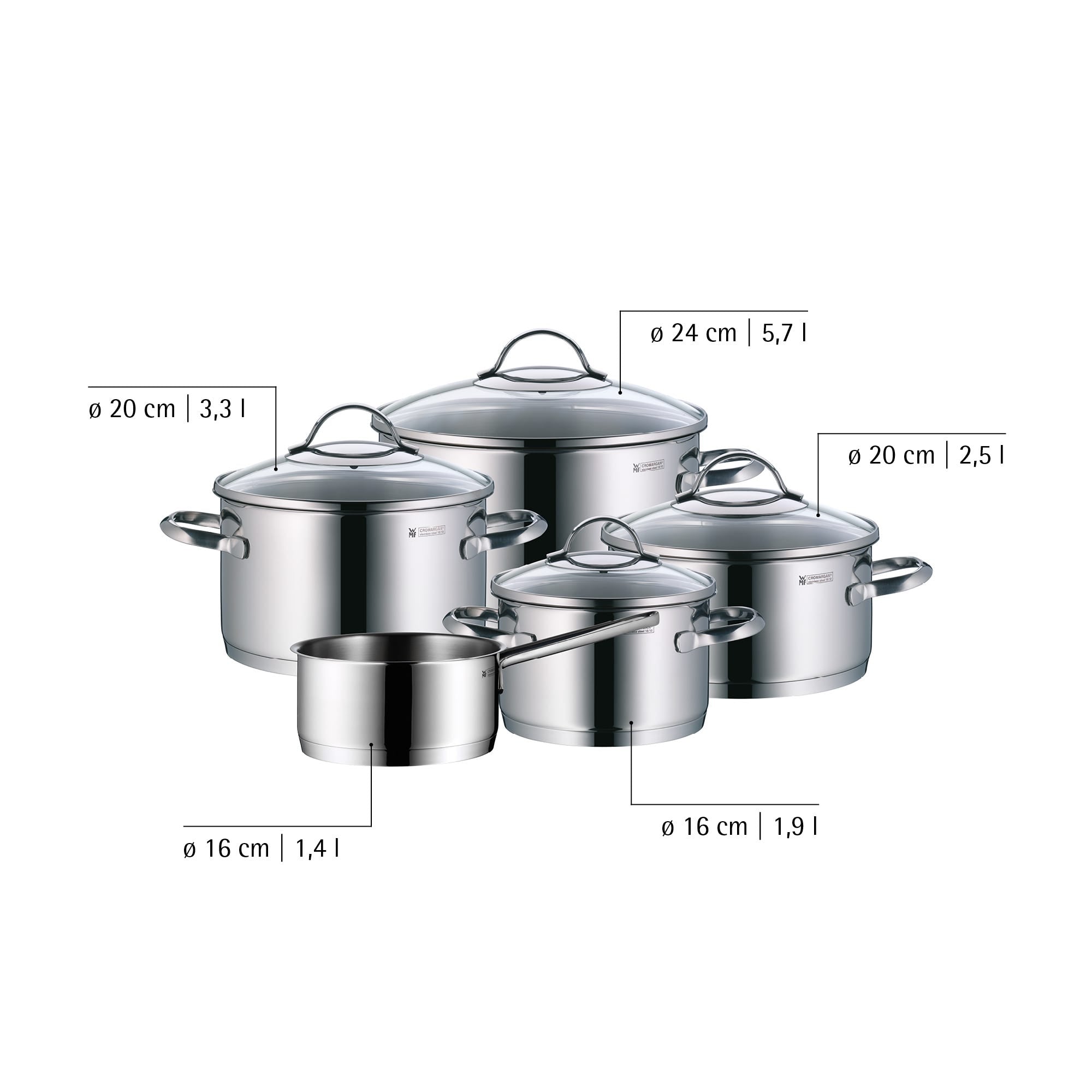 Detalj av grytesett Provence Plus 5-delt rustfritt stål induksjon - WMF