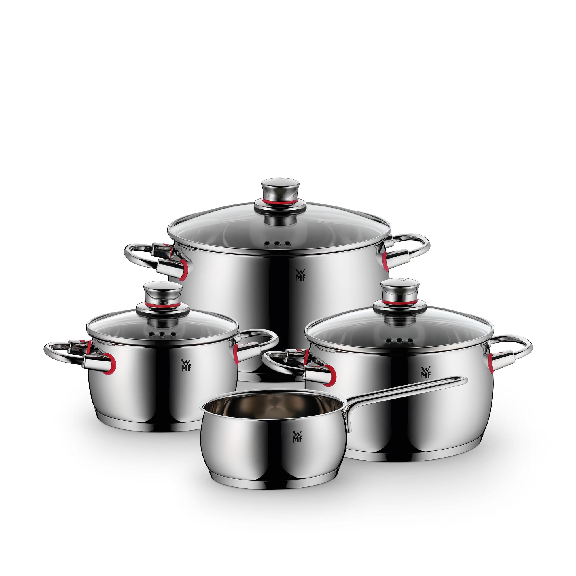 Grytesett Quality One 4-delt rustfritt stål induksjon - WMF forfra