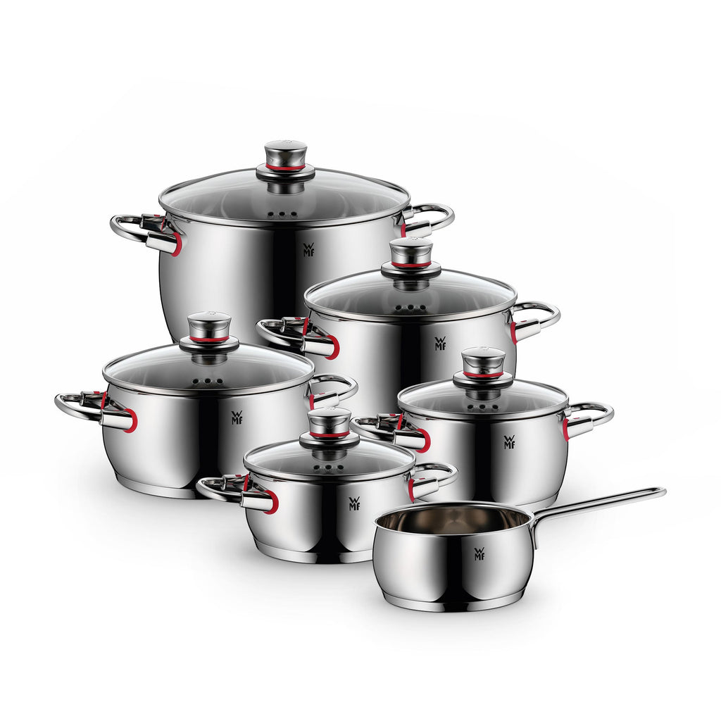Grytesett Quality One 6-delt rustfritt stål induksjon - WMF forfra
