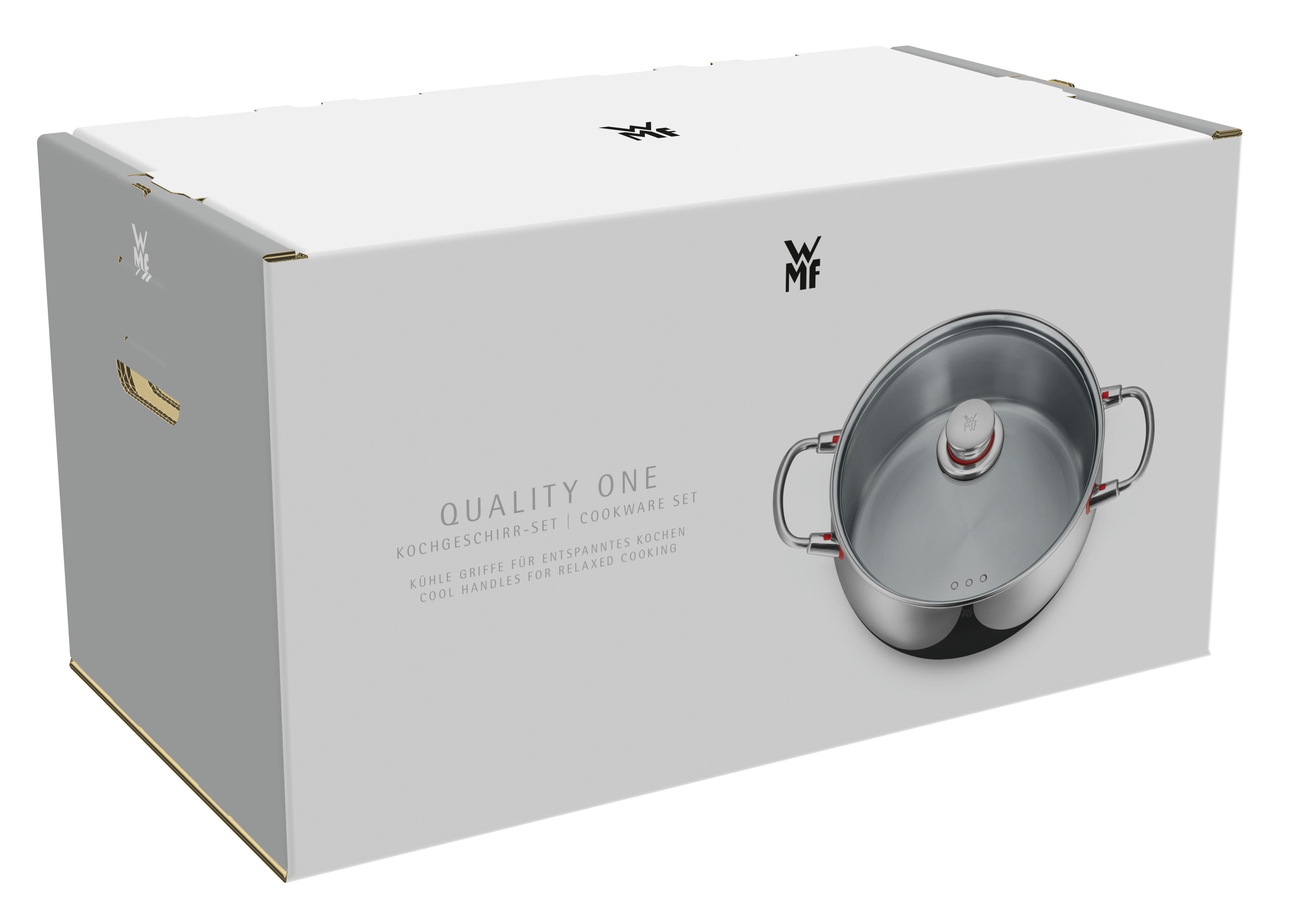 Grytesett Quality One 6-delt rustfritt stål induksjon - WMF med lokk