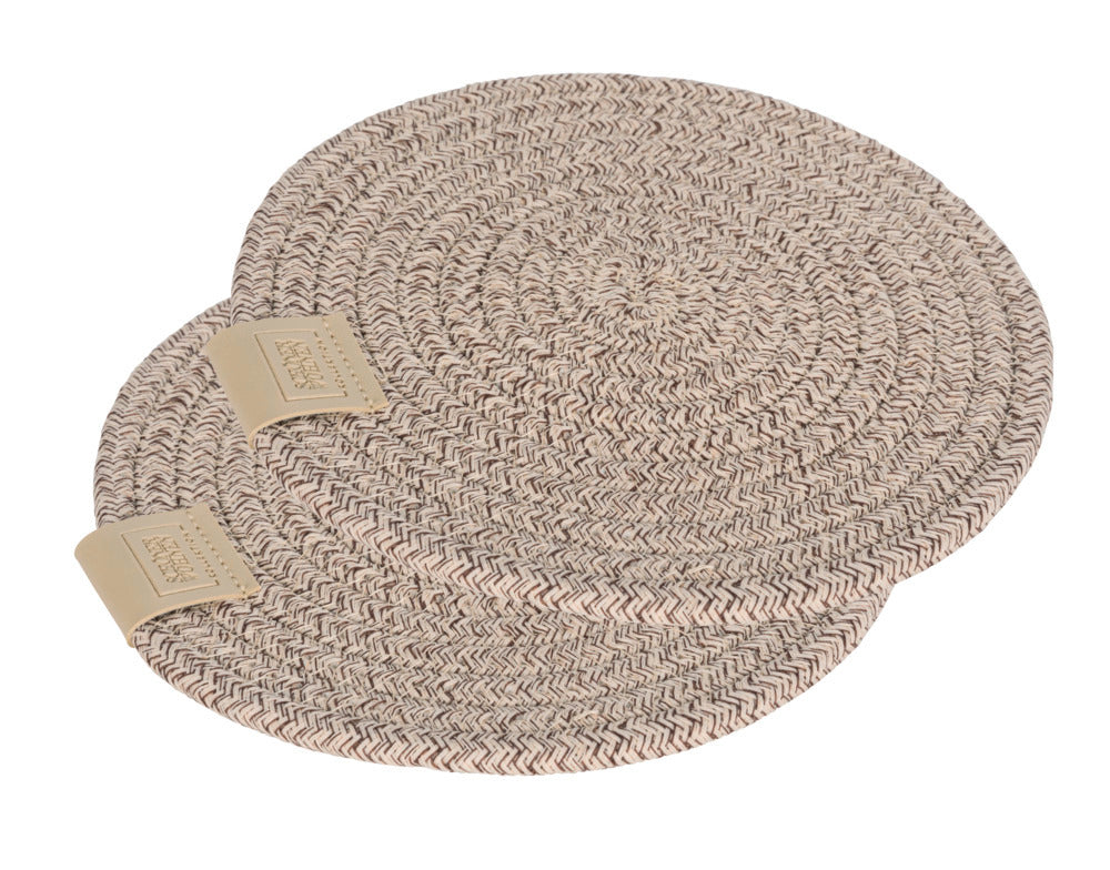 Gryteunderlag plast beige Ø20 cm 2-delt sett Schöner Wohnen forfra