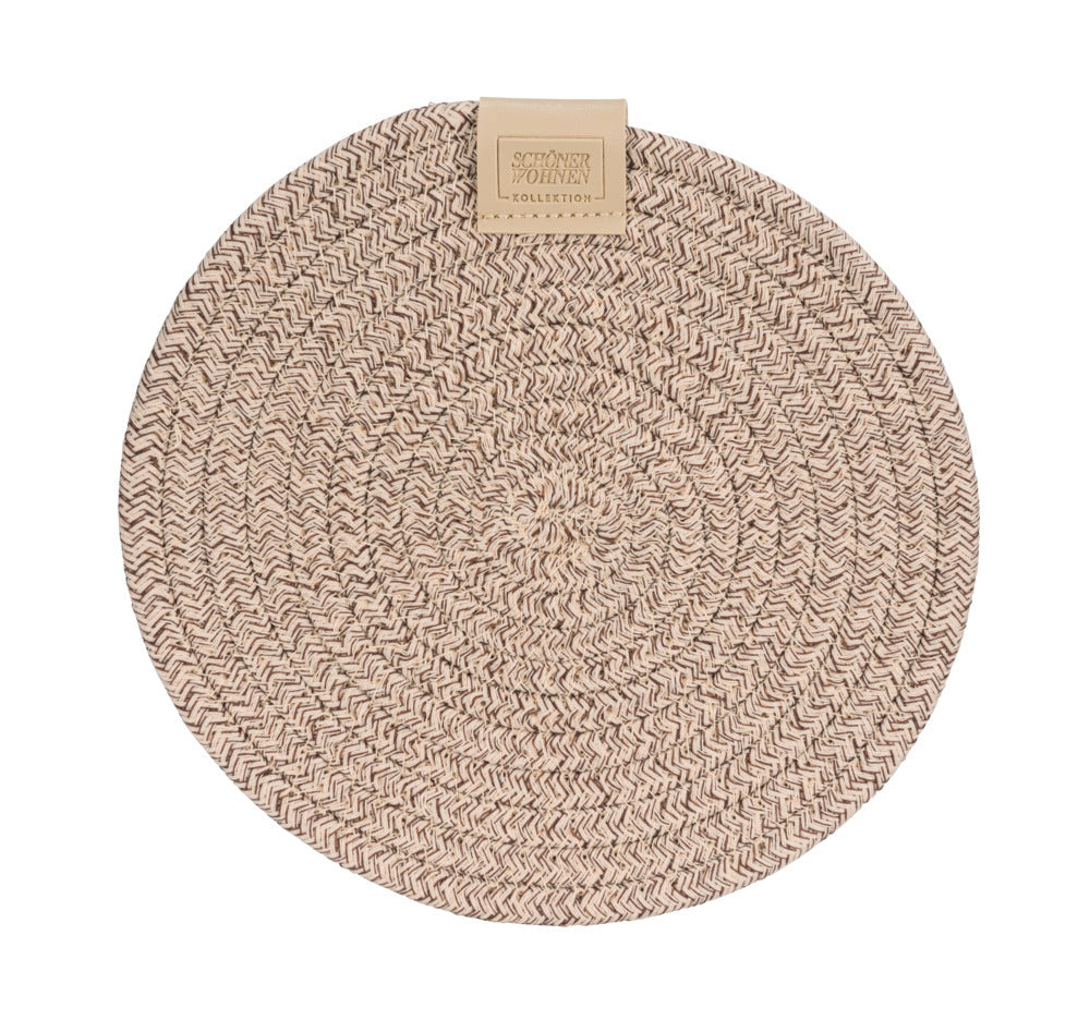 Detalj av gryteunderlag plast beige Ø20 cm 2-delt sett Schöner Wohnen