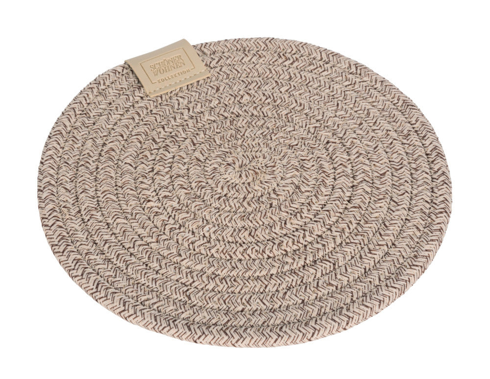 Montert gryteunderlag plast beige Ø20 cm 2-delt sett Schöner Wohnen på bord