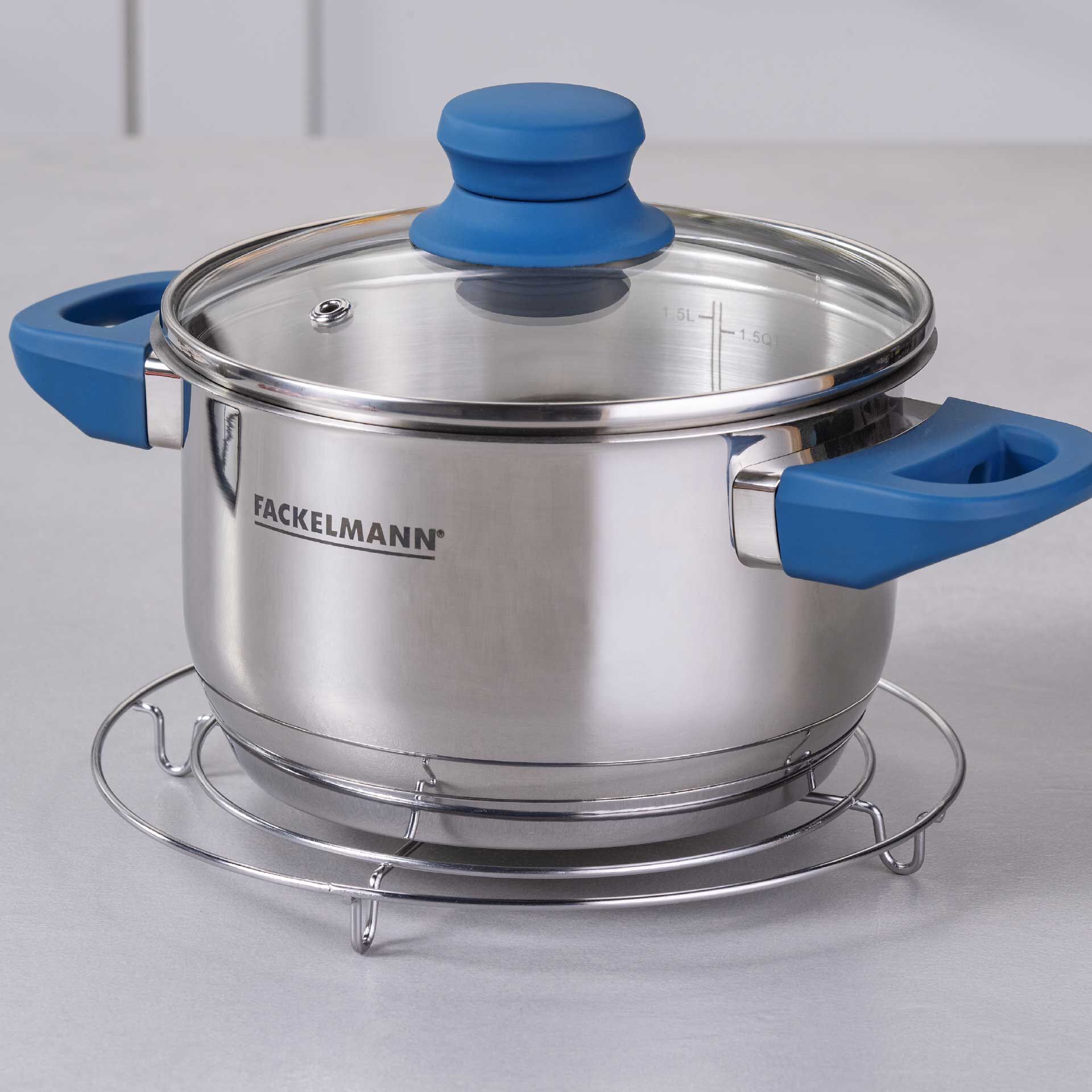 Gryteunderlag rustfritt stål 20 cm - Fackelmann bakside