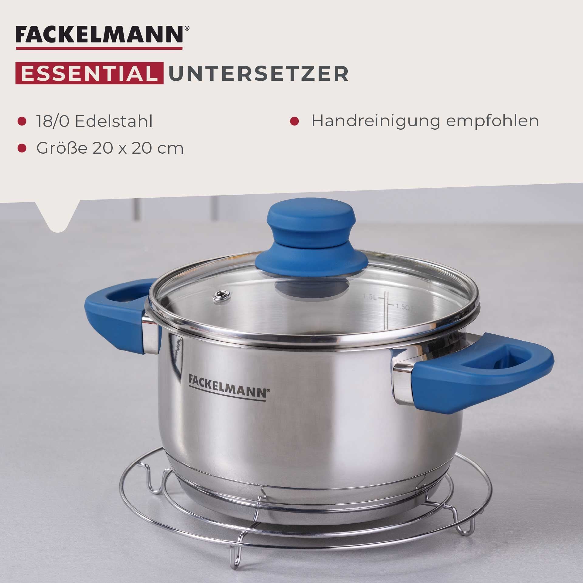 Gryteunderlag rustfritt stål 20 cm - Fackelmann montert på vegg