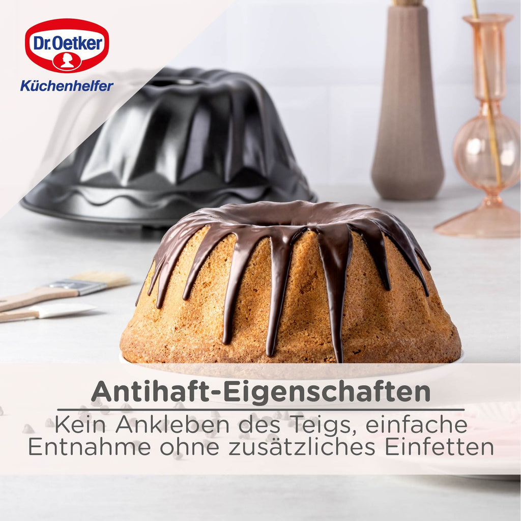 Gugelhupfform Ø22 cm non-stick stål Dr. Oetker sideprofil
