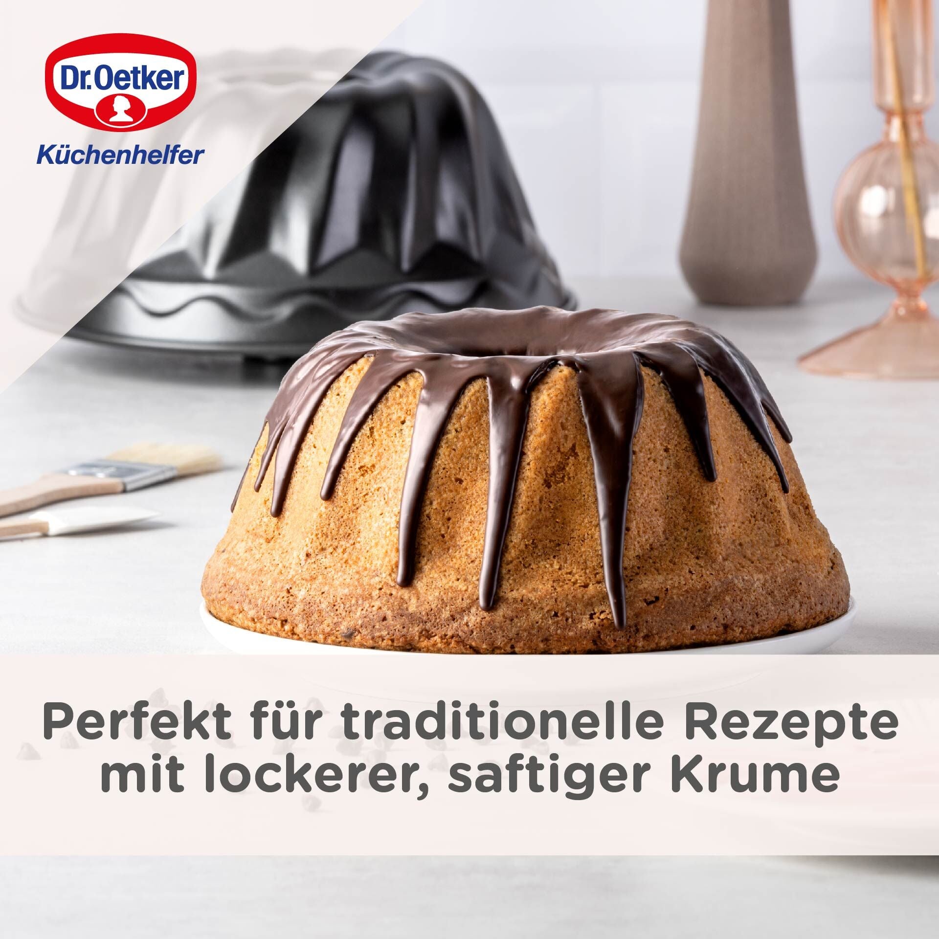 Gugelhupfform Ø22 cm non-stick stål Dr. Oetker detalj bakside