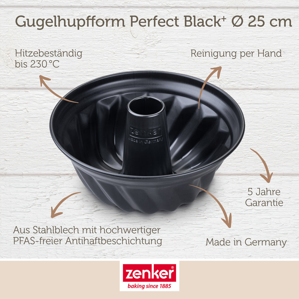 Nærbilde av Gugelhupfform Ø25 cm non-stick PFAS-fri stål Zenker kant
