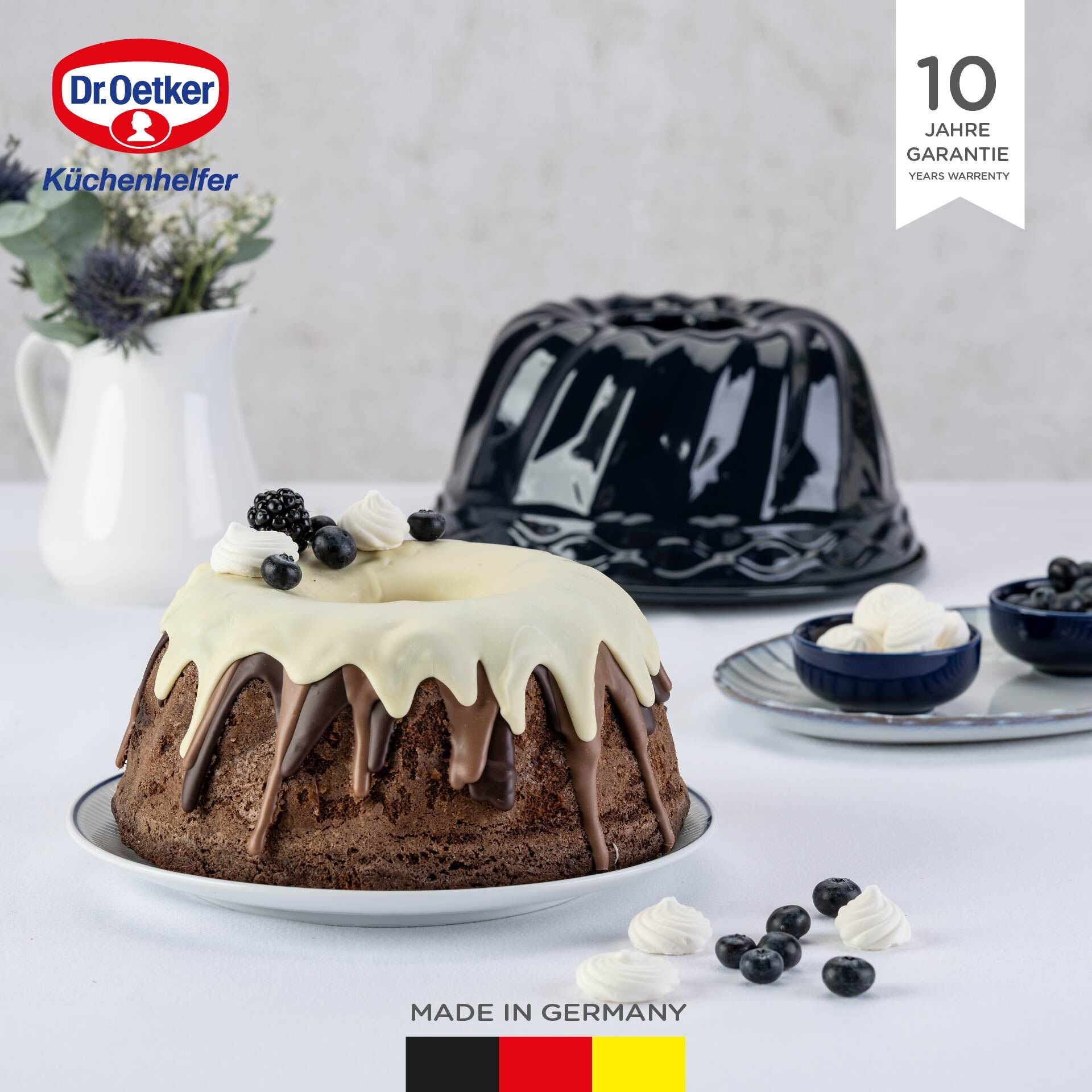 Nærbilde av emaljert overflate på Gugelhupfform emaljert Ø22 cm PFAS-fri Dr. Oetker