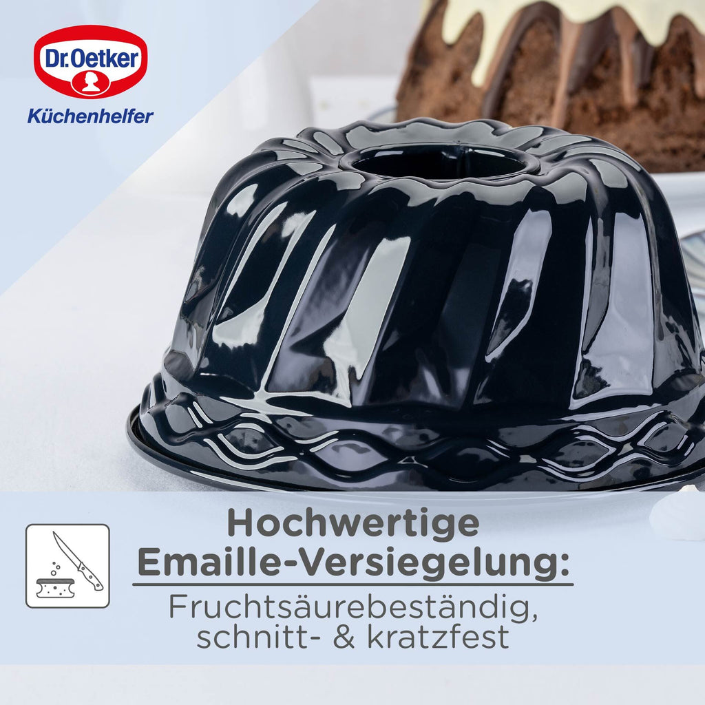 Gugelhupfform emaljert Ø22 cm PFAS-fri Dr. Oetker sett fra siden