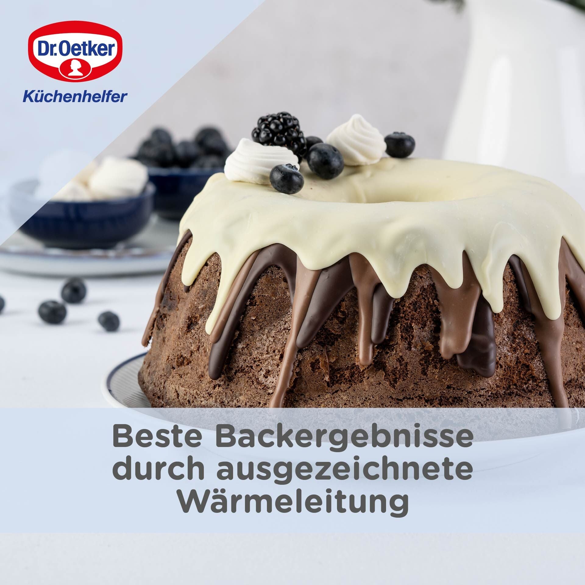 Gugelhupfform emaljert Ø22 cm PFAS-fri Dr. Oetker detalj ved åpningen
