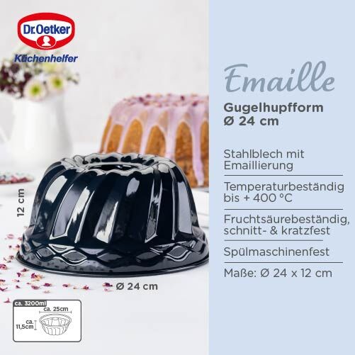 Nærbilde av overflate på Gugelhupfform emaljert Ø24 cm PFAS-fri Dr. Oetker
