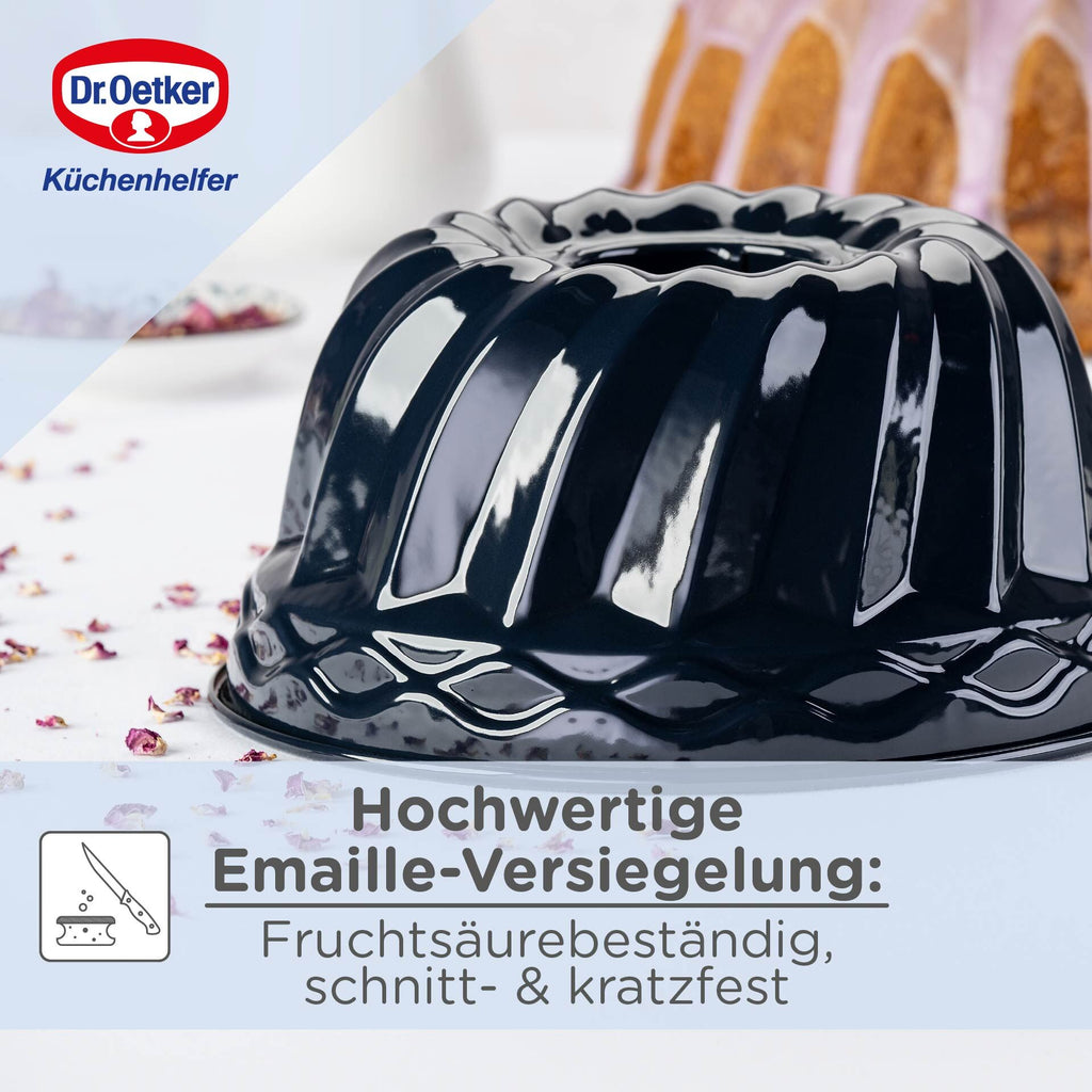 Gugelhupfform emaljert Ø24 cm PFAS-fri Dr. Oetker med kake