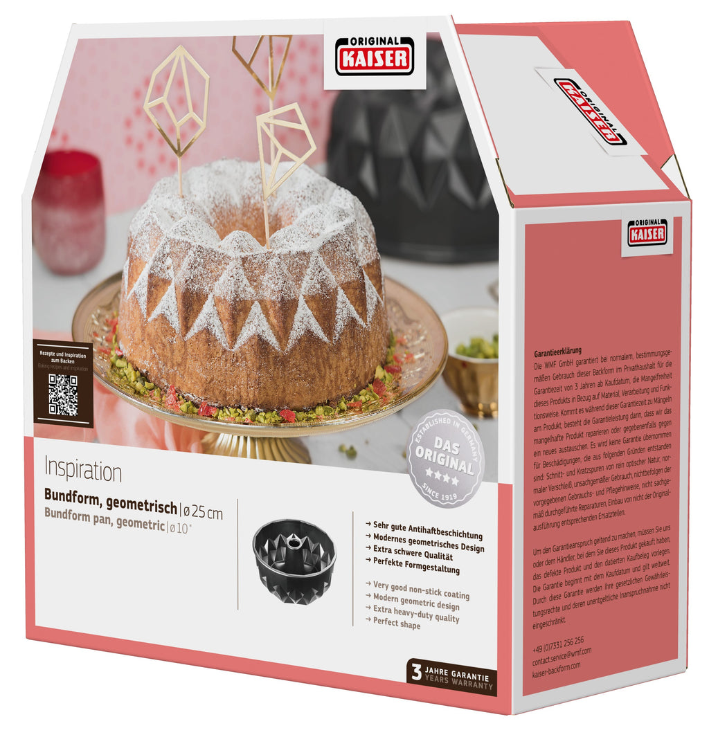 Gugelhupfform geometrisk mønster 25 cm non-stick Kaiser pakket