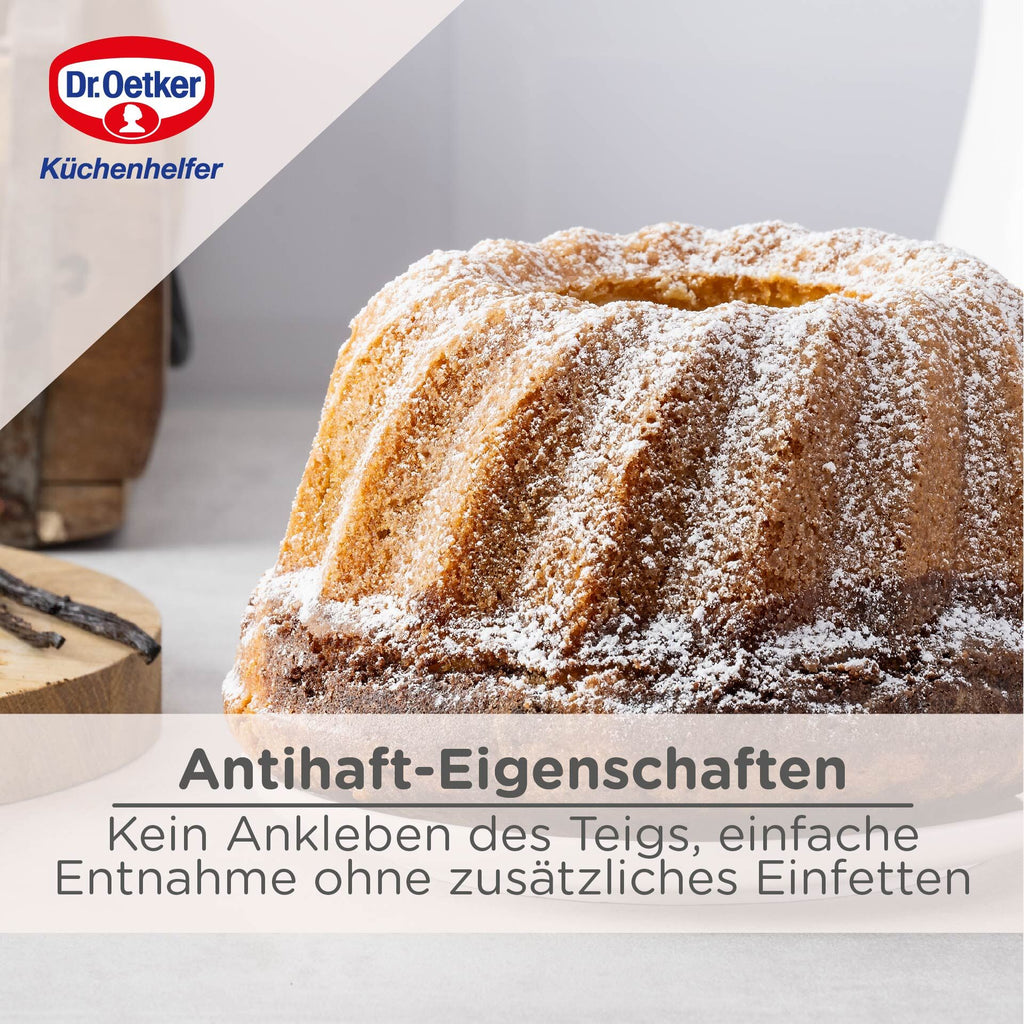 Gugelhupfform Ø18 cm non-stick PFAS-fri stål Dr. Oetker sideprofil