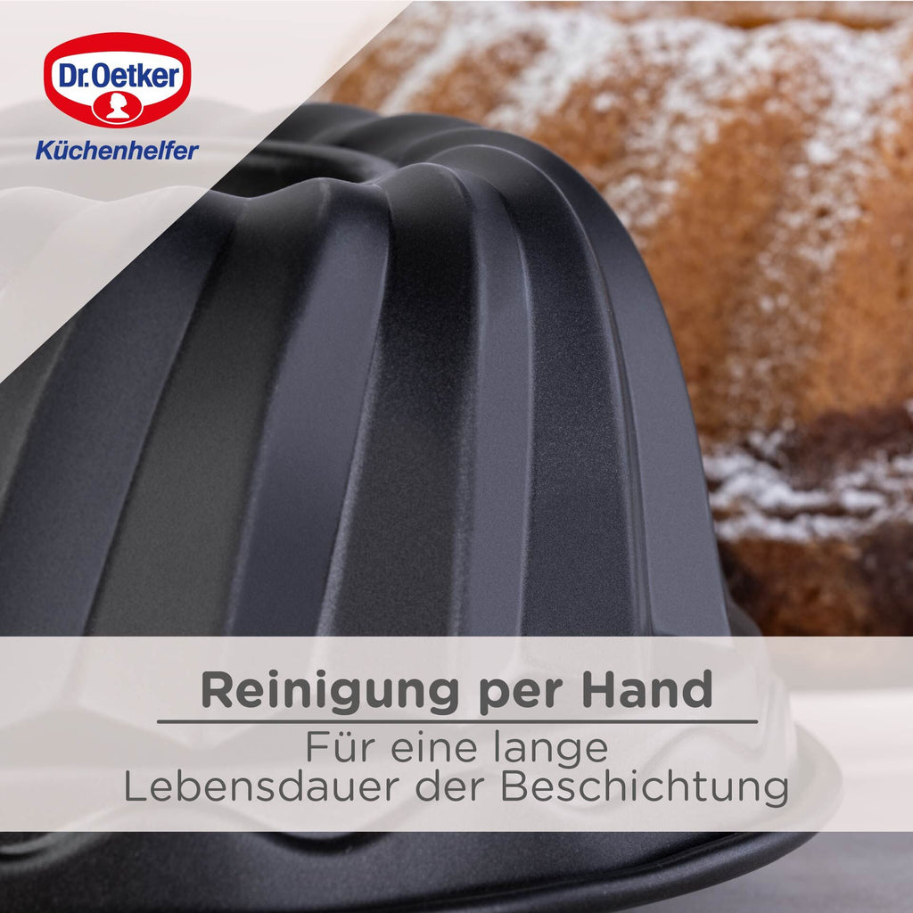 Gugelhupfform Ø18 cm non-stick PFAS-fri stål Dr. Oetker med kake