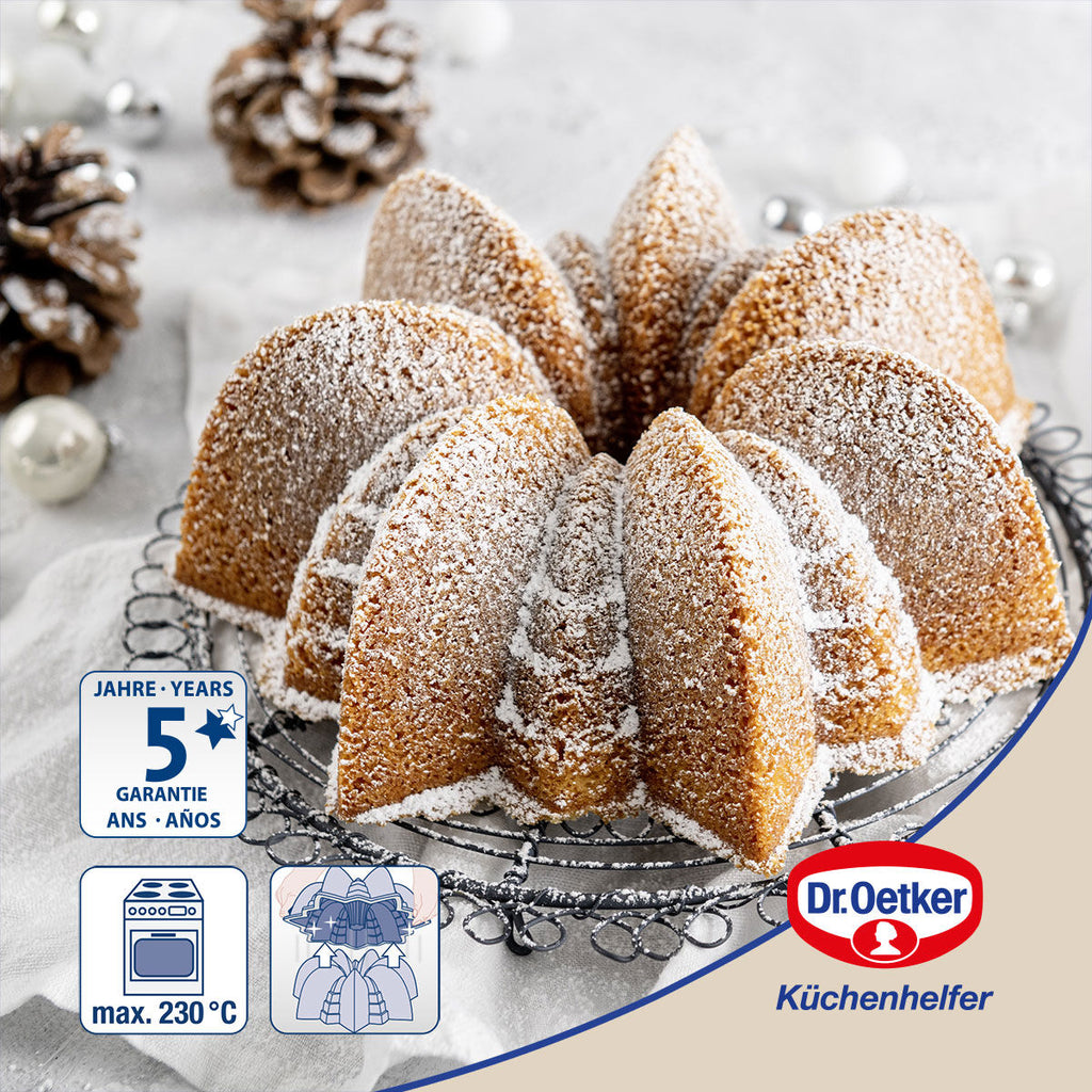 Gugelhupfform stjerneform Ø23 cm non-stick Dr. Oetker med kake