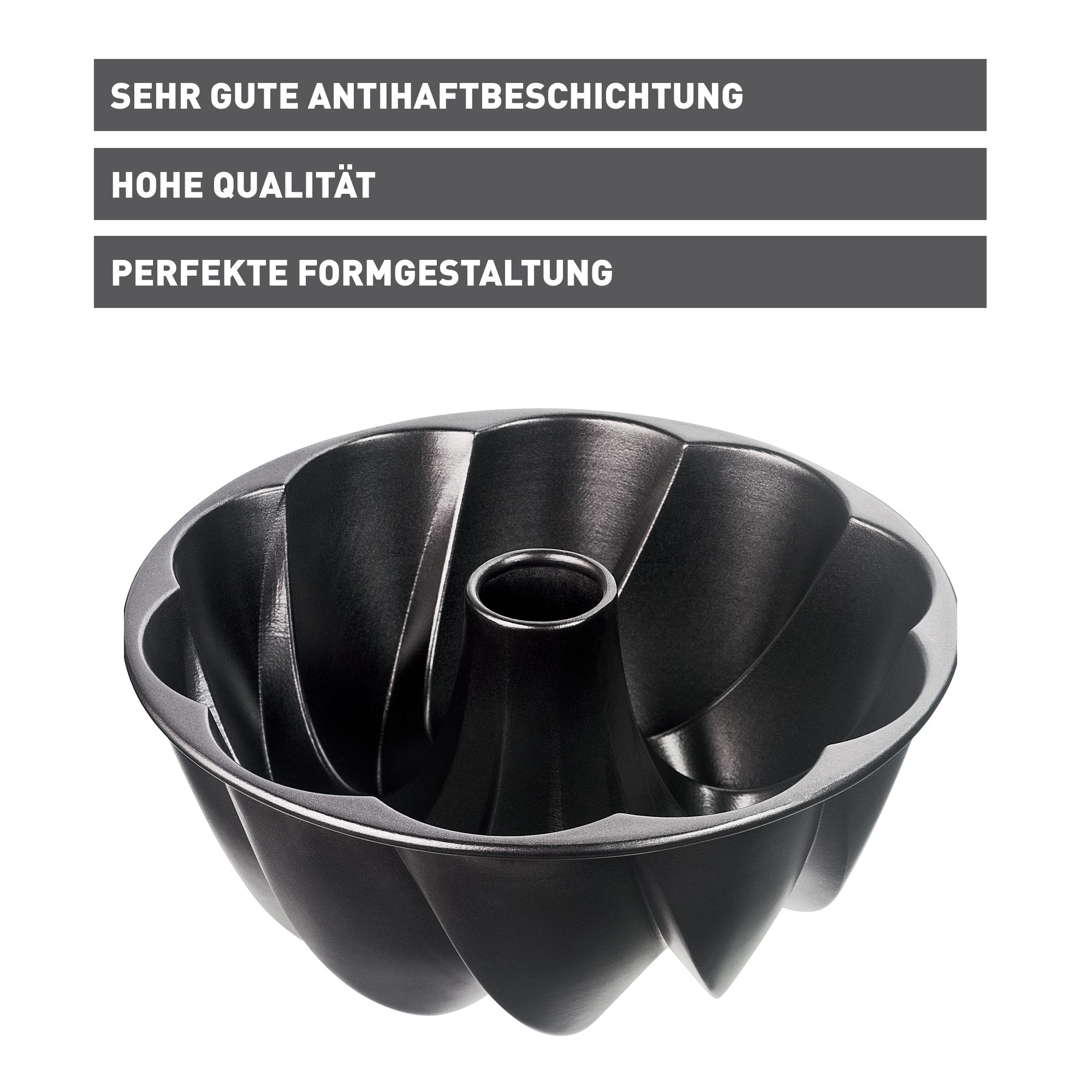 Gugelhupfform svungen design 25 cm non-stick - Kaiser med kake