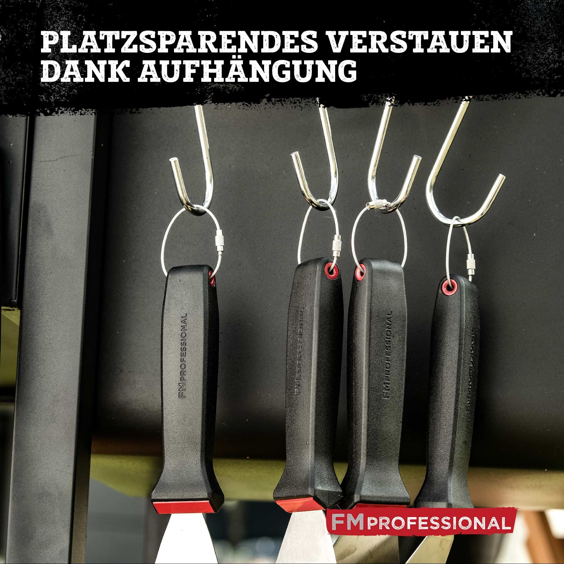 Hamburger- og pizzaspade 14x37 cm rustfritt stål håndtak