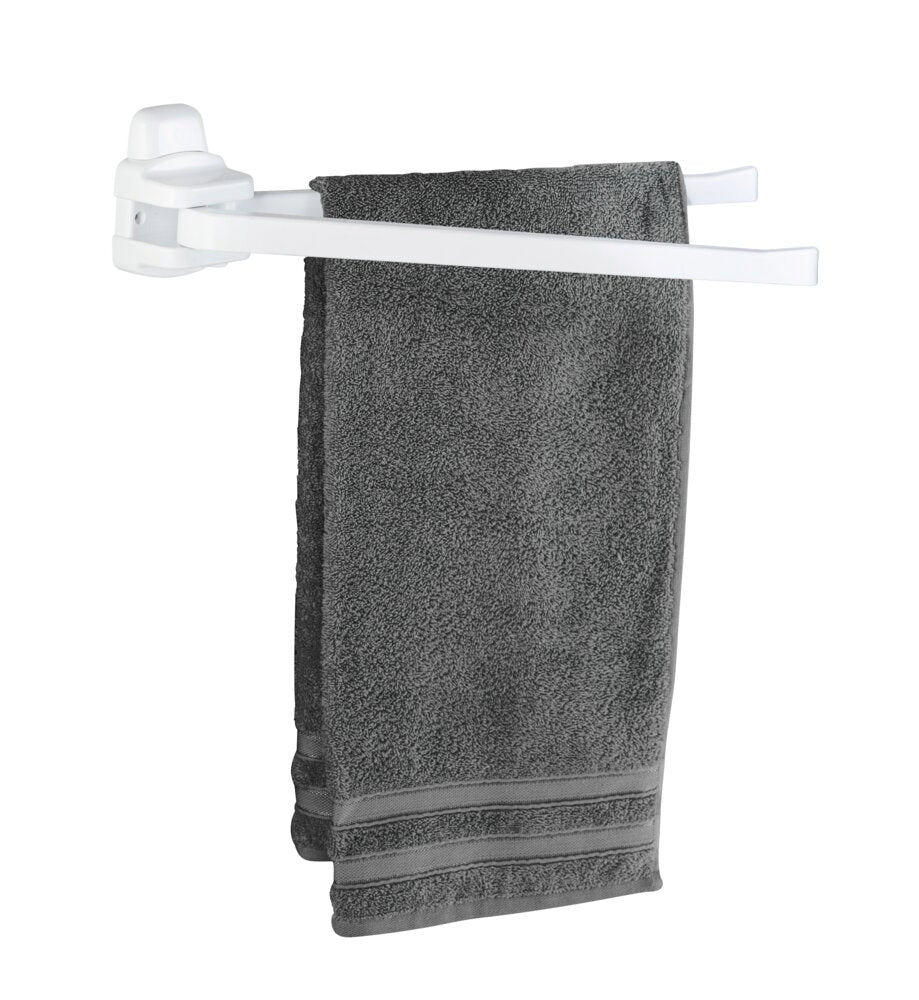 Håndkleholder med 2 bevegelige armer Pure-serien hvit - Wenko bakside
