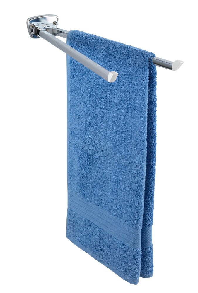Håndkleholder Basic 2 armer rustfritt stål veggmontert front