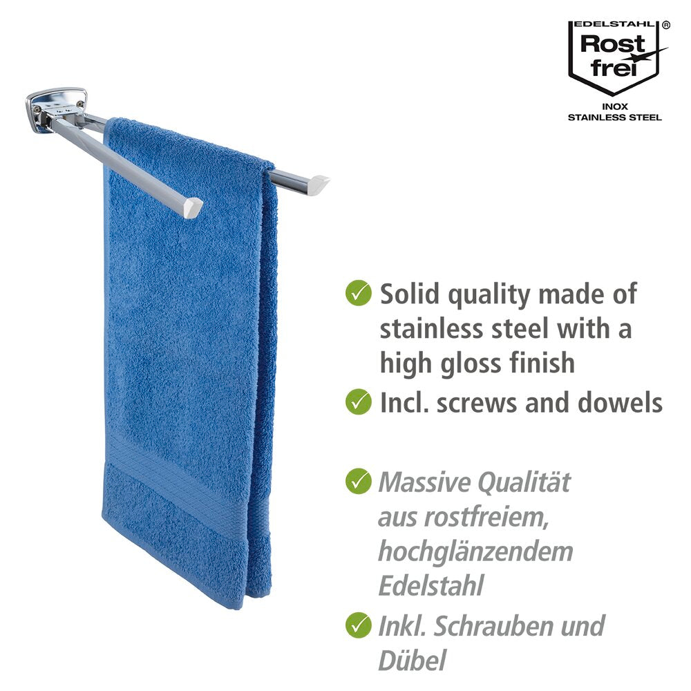 Detalj av Håndkleholder Basic 2 armer rustfritt stål veggmontert arm