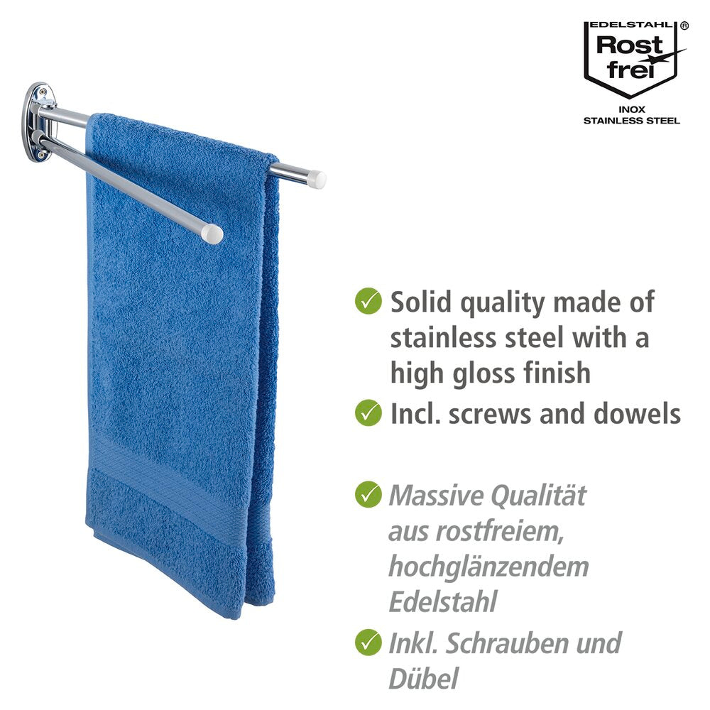 Detalj av Håndkleholder Basic med 2 bevegelige armer rustfritt stål