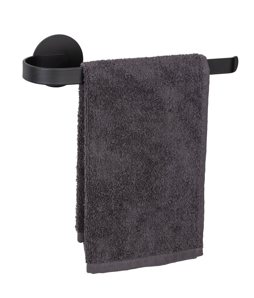 Håndkleholder Bivio svart matt aluminium med håndkle