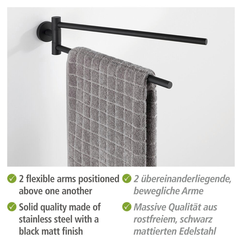 Detaljbilde av Håndkleholder Bosio 2-armet svart matt