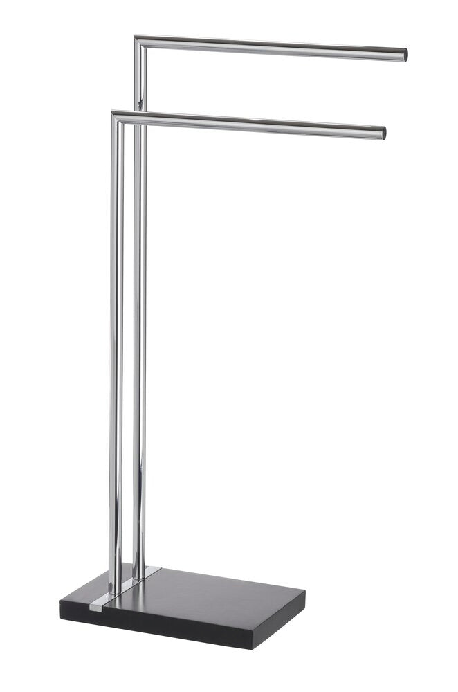 Håndkleholder gulvstående Noble Black med 2 armer svart forfra