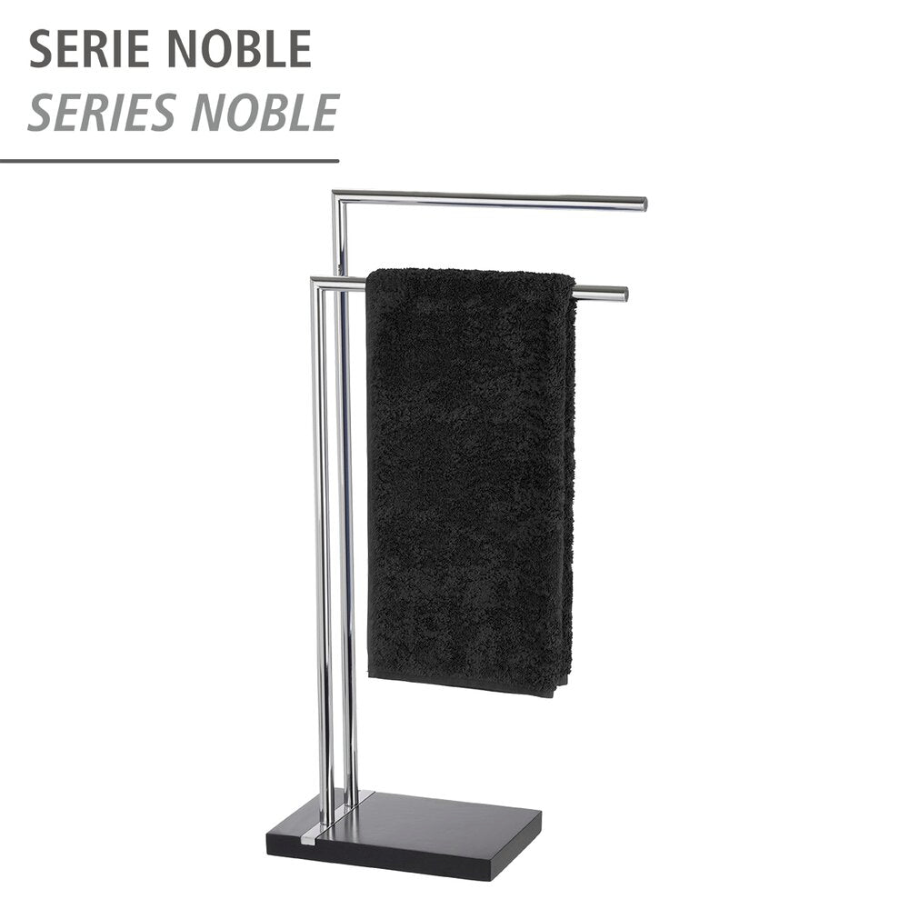 Håndkleholder gulvstående Noble Black med 2 armer svart bakside