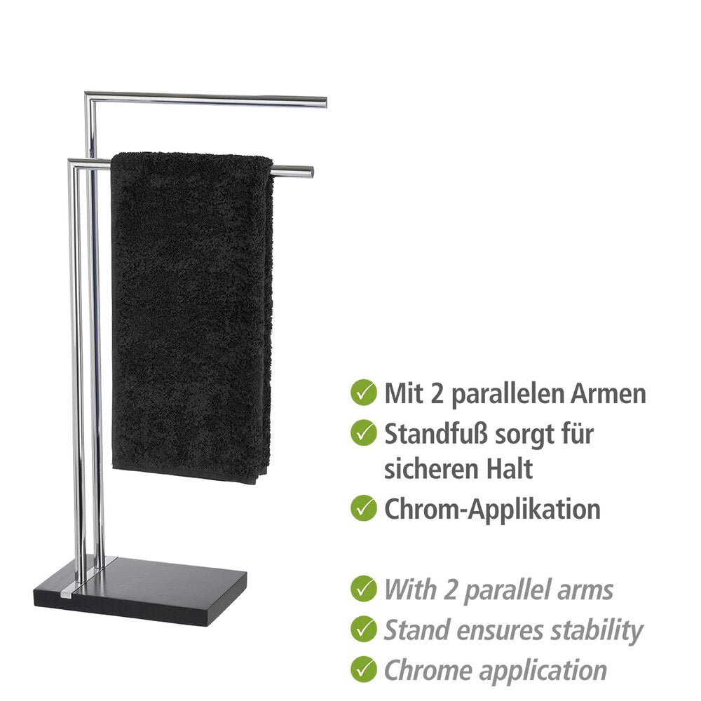 Detaljbilde av Håndkleholder gulvstående Noble Black med 2 armer svart