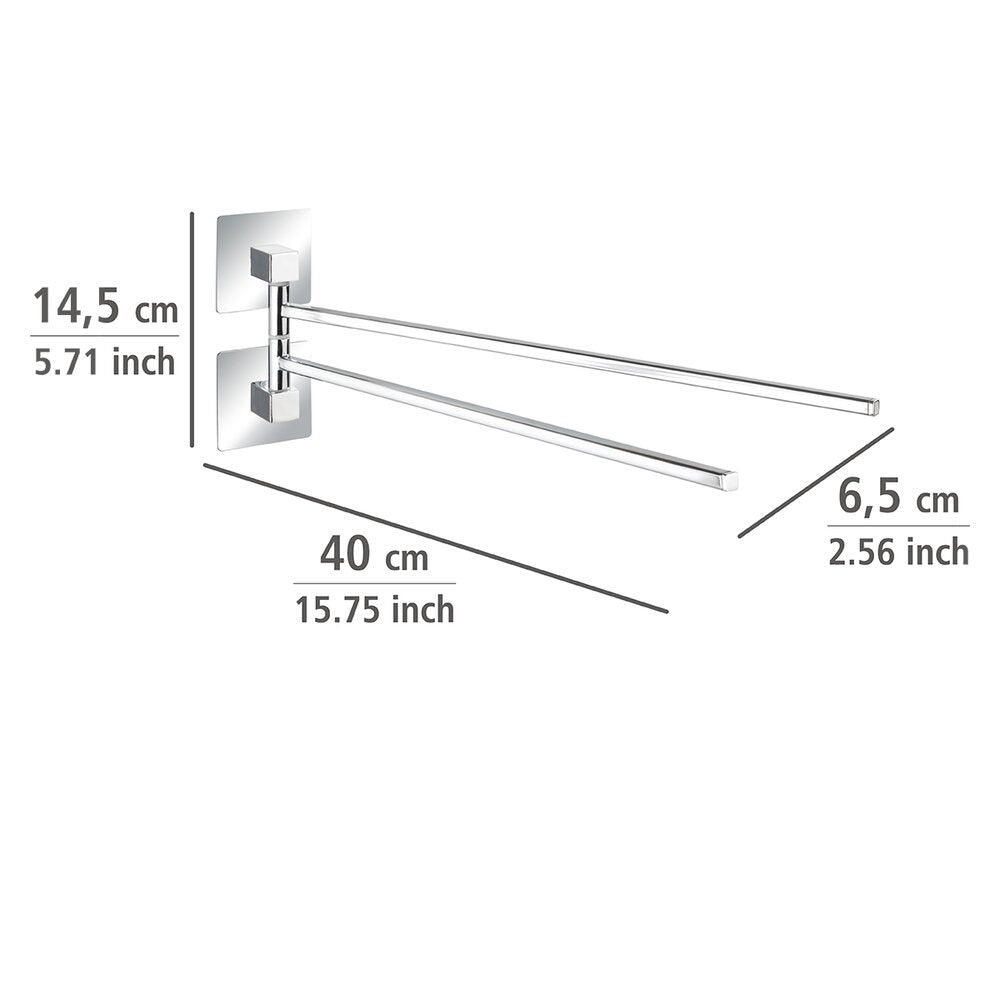 Montert Håndkleholder rustfritt stål 2 armer Quadro uten boring på vegg