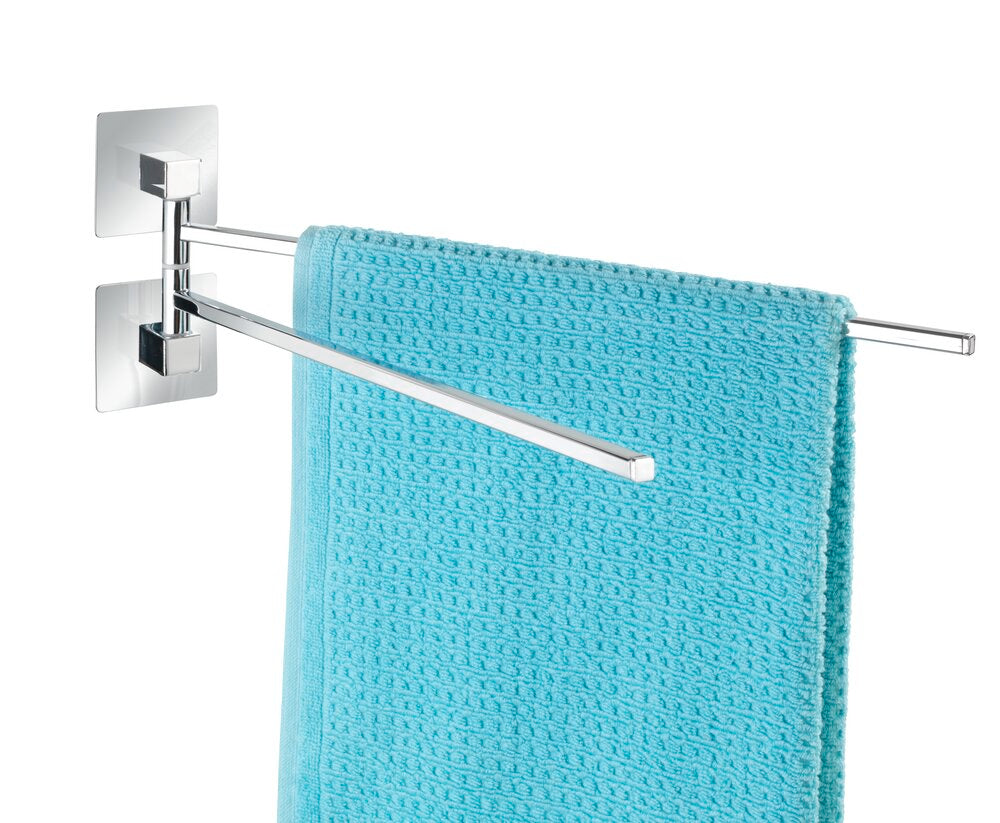 Oversikt over Håndkleholder rustfritt stål 2 armer Quadro uten boring i bad