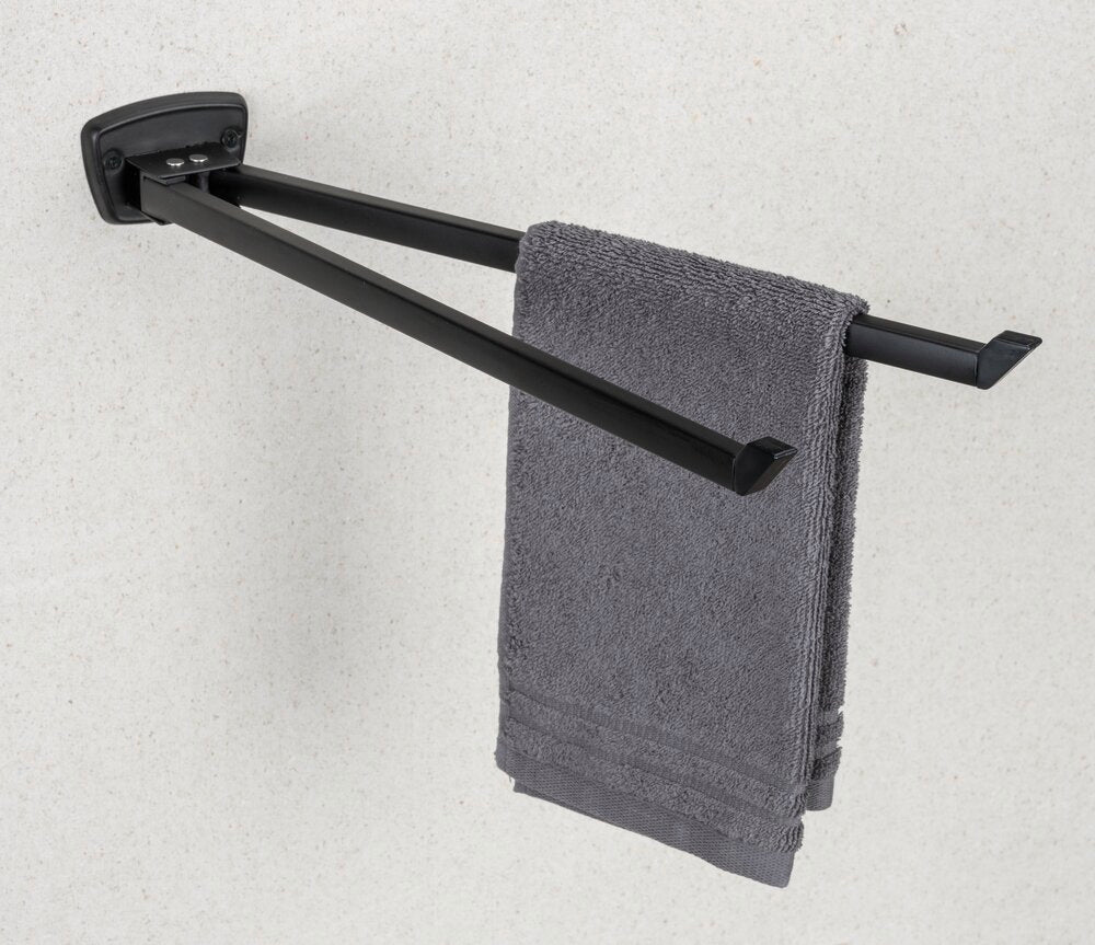 Håndkleholder rustfritt stål svart med to armer - Wenko detalj av armer