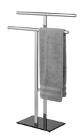 Håndkleholder T-form Lava rustfritt stål med glassplate forfra