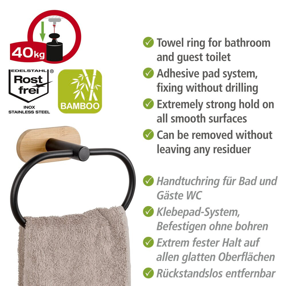 Detalj av Håndklering Orea Bamboo rustfritt stål
