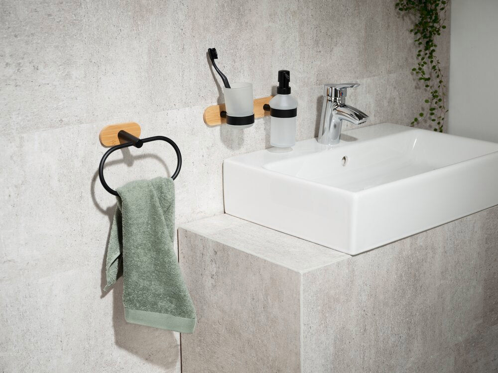 Håndklering Orea Bamboo rustfritt stål sideprofil